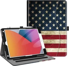 Stand Case for iPad 9th 8th 7th 10.2 Inch Multi-Angle Viewing Cover with Pocket