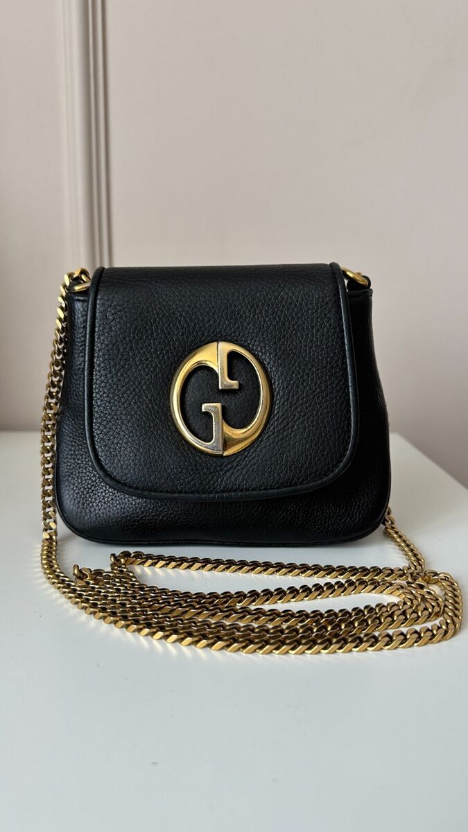 GUCCI Black Pebbled Leather '1973' Small Shoulder Bag | eBay GUCCI Black Pebbled Leather '1973' Small Shoulder Bag | eBay