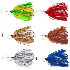 6pcs 10cm Spinnerbait Jig Head Rubber Skirts Fishing Lure Pike Bass Bait 16-20g