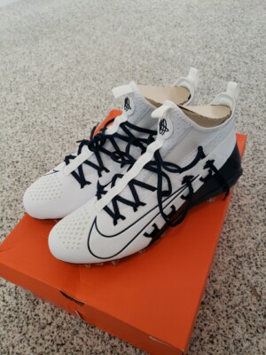 Nike Alpha Huarache 6 Elite LAX FOOTBALL Cleats White NAVY Men 12