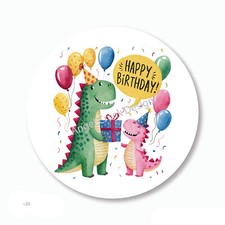 Dinosaur Friends Birthday Party Favors Envelope Seals Scrapbook Stickers