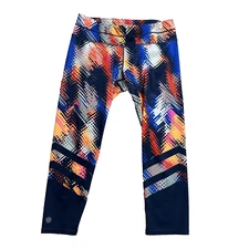 Athleta Women's Athliesure Lava Sonar Capri Leggings Zip Pocket Sz M Multicolor