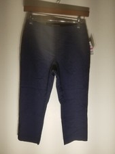 Style Co Women's Mid Rise Comfort Waist Capri Navy Blue Pant Size PP NWT