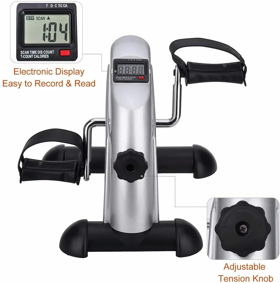 Under Desk Stationary Exercise Bike - Portable Arm Leg Foot Pedal Exerciser - Image 3 of 4