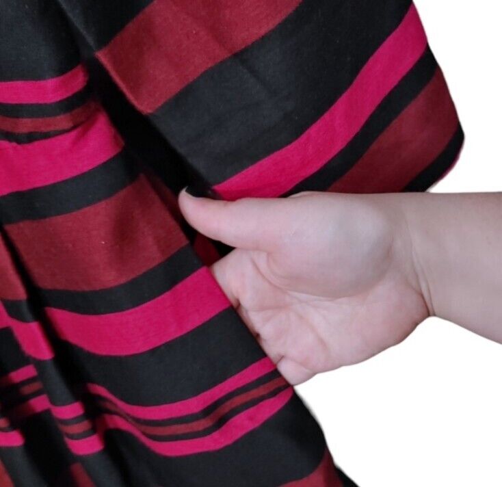Draper James Cabernet Pink Black Stripe Silk Blen… - image 4