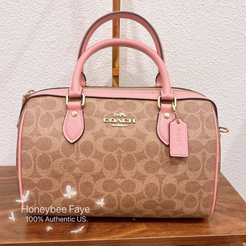 Nwt Coach Rowan Satchel Bag/Zip Card Case bundle In Signature Canvas CV961/CW883 - Picture 10 of 18