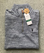 NEU NEXT Herren Strickoberteil hellblau meliert Langarm Reißverschluss Ausschnitt Größe XS