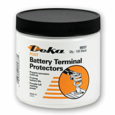 *NOS* Deka Top Post Battery Terminal Protectors Black Jar of 100 Made in USA 
