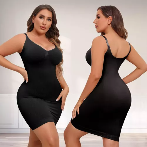 Firm Full body Shaper V-Neck Tank Slip Dress Slimming Underwear Tummy Control - Picture 12 of 35