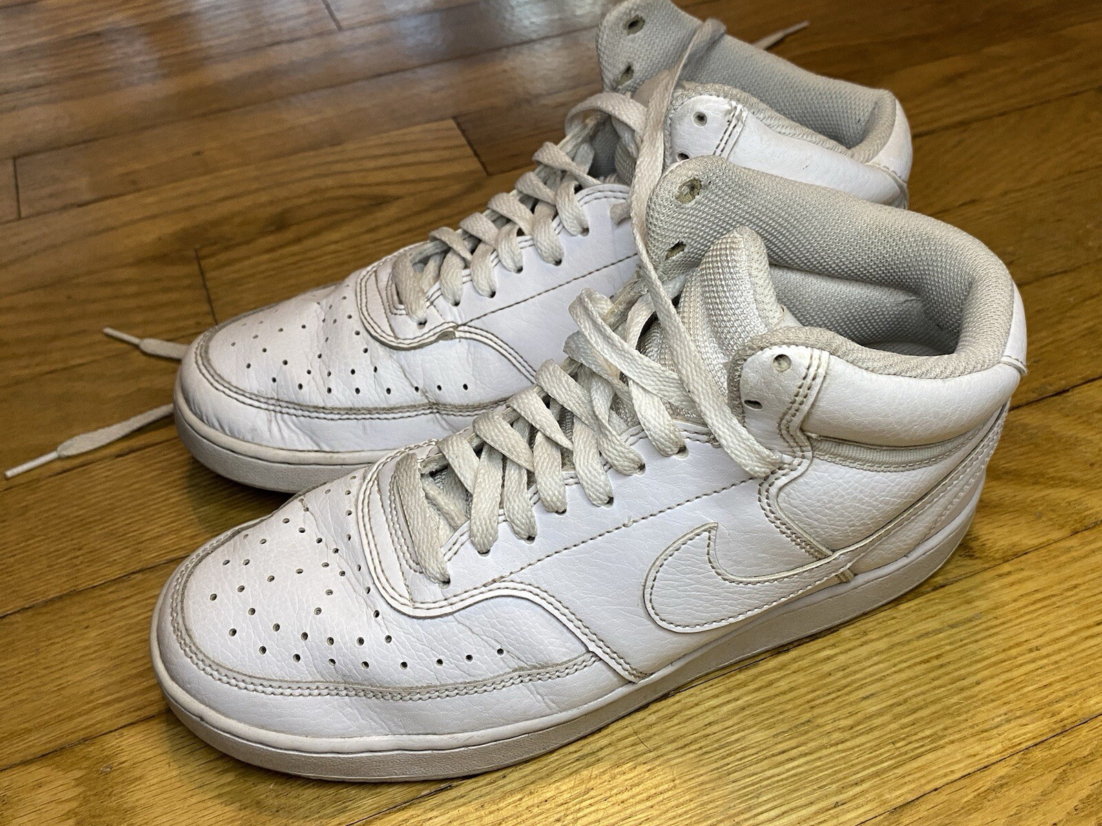 SAOLA Nike Court Vision CD5466_100 Mid Triple Bianco Sneakers Sportive Uomo Taglia 8