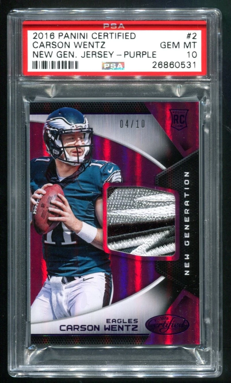 Carson Wentz Panini Certified New Generation Jerseys #2 Purple