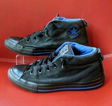 Converse Junior Youth Street Mid Black Hyper Royal Sneakers Style 660865F