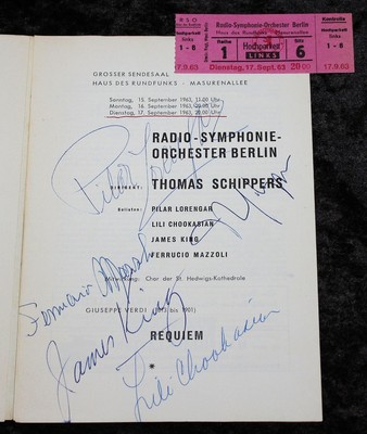 Thomas Schippers , Original Autogramm, Radio-Symphonie Orchester Berlin 
