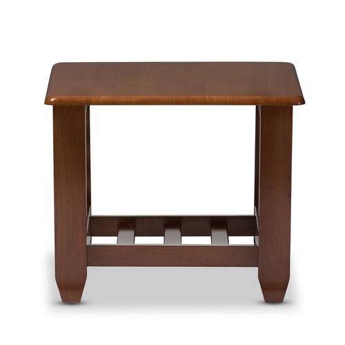Baxton Studio Larissa - Mesa Auxiliar Ocasional De Madera Marrón Con Acabado De Cerezo