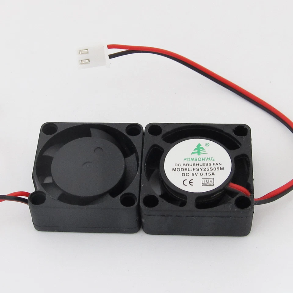 50pcs Brushless DC Cooling Fan 25x25x10mm 2510 5V 0.15A 5 blades 2pin Connector - Image 2 of 4