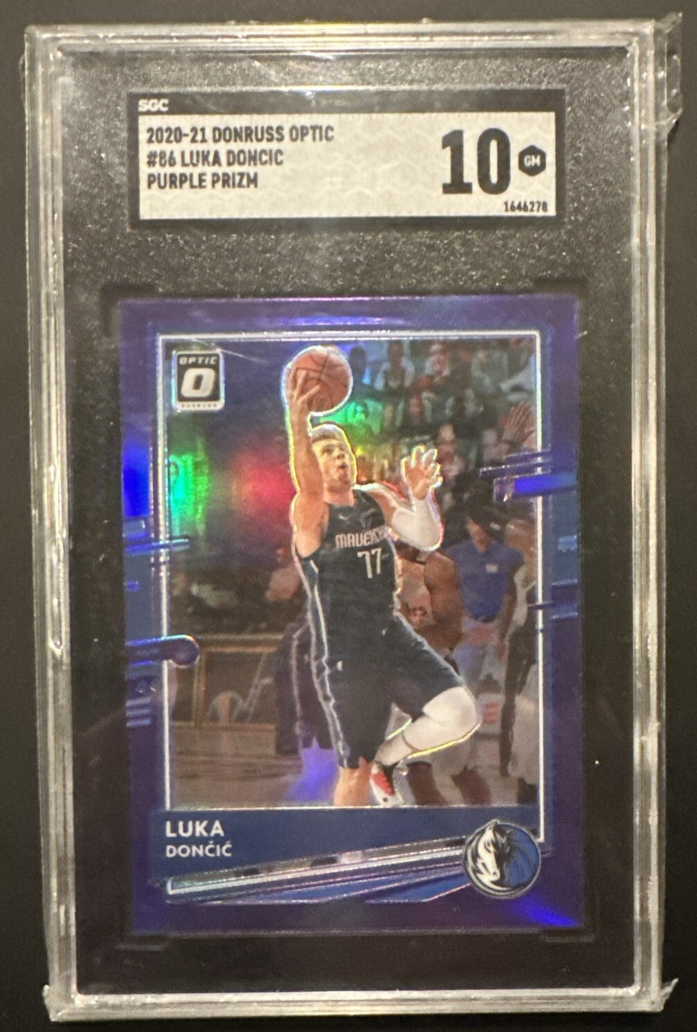 2020-21 Donruss Optic Luka Doncic Purple Prizm #86 SGC 10 Mavericks