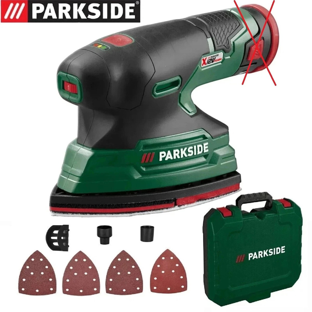 Parkside 12V Cordless Detail Multi Sander Starter Set With 2Ah