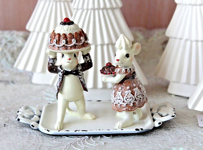 Clayre & Eef, 2 Lebkuchen Figuren, Paar, süße Mäuschen, je 10 cm