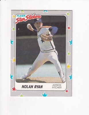 1988 FLEER STAR STICKERS NOLAN RYAN