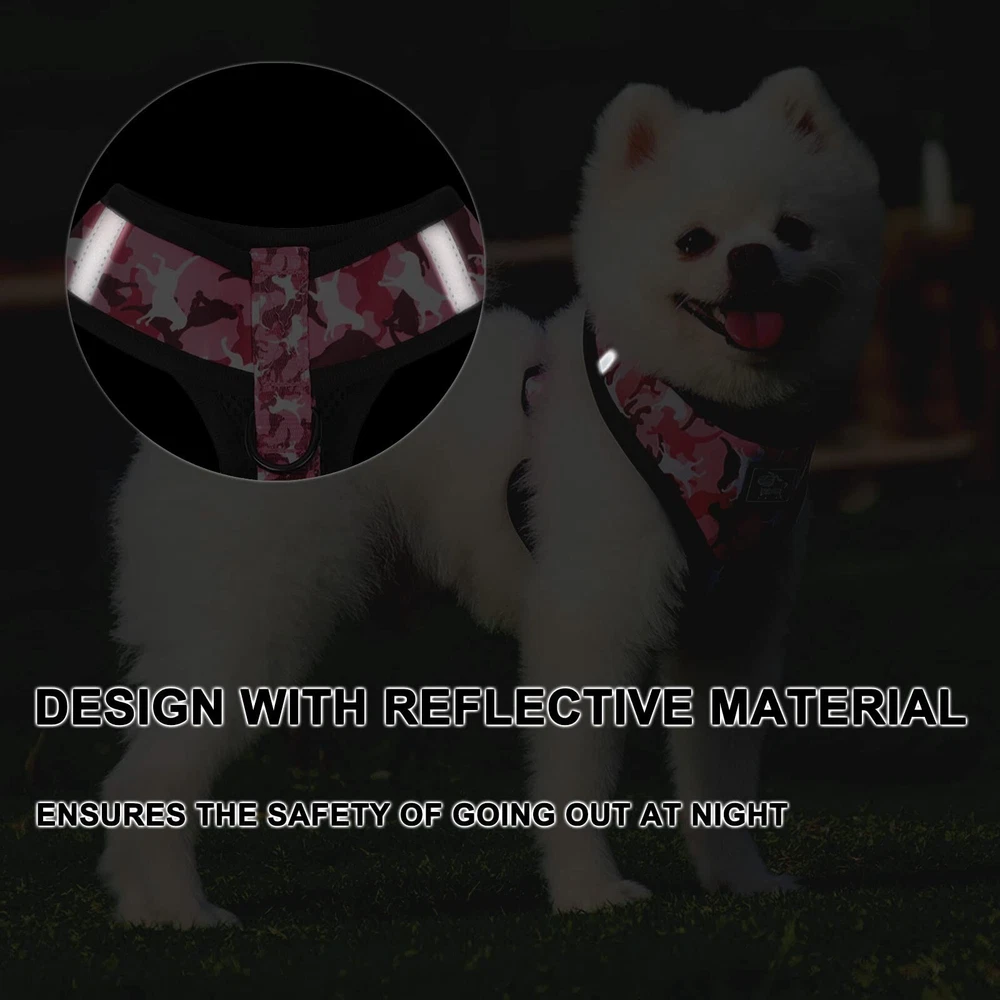 Dog Harness and Leash Set for Small Dogs, Adjustable Reflective No Pull Dog V...