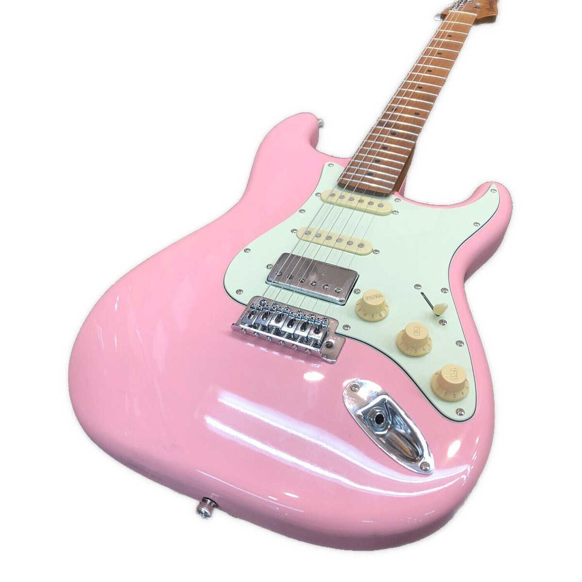 Bacchus Electric Guitar Pink BST-2-RSM almost 100% frets remaining