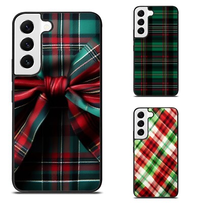 For Samsung Galaxy Z Fold Flip 3 4 5 6 TPU Cover christmas gingham pattern