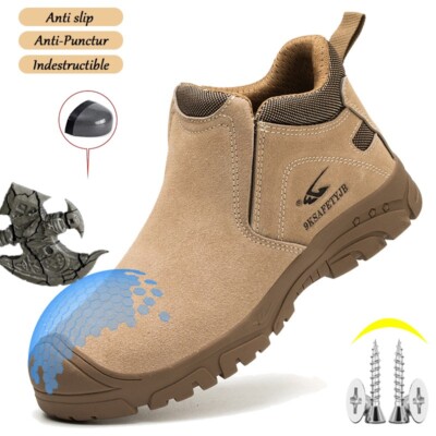 Non-slip all-season outdoor Composite toe work boot Men new steel toe shoes