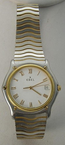 Men's Stainless & 18K Gold Wave Ebel Watch Original Stainless Bracelet 1187141 - Bild 2 von 11