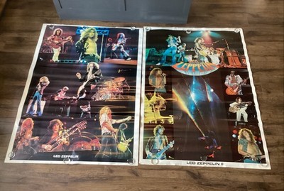 Led Zeppelin Collages 2 ORIGINAL Led Zeppelin 41 X 57” Collage Posters 1977 1980 Classic Rock ...