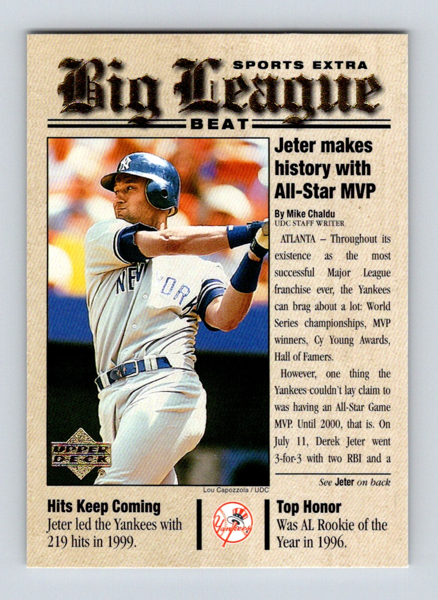 2001 Upper Deck #BB12 Derek Jeter Big League Beat