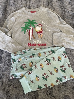 Family Pajamas Tropical Beach Santa Pajama Set Macys Youth Small 6/7 NWT