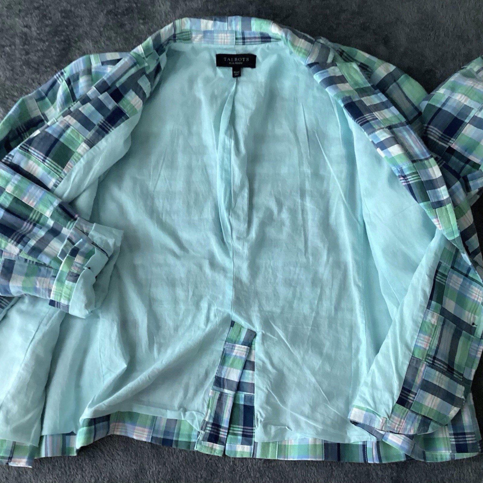 Talbots Madras Blazer Plaid Patchwork Fully Lined… - image 12