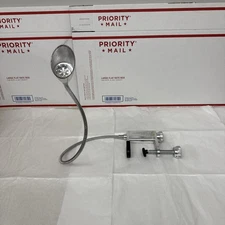 The Designers Edge Aluminum Portable Battery Operated Threaded Clamp Lamp Light