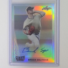 Leaf Metal Draft Autographed Brock Selvidge Baseball LA-BS1 1990 Leaf Autographs