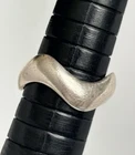 Vintage Sterling Silver Crown Wave Size 7.50 Ring Band Modernist 925