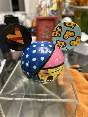 ROMERO BRITTO MICKEY EARS WINTER FUN BOX ~ EXCELLENT CONDITION ~No Box