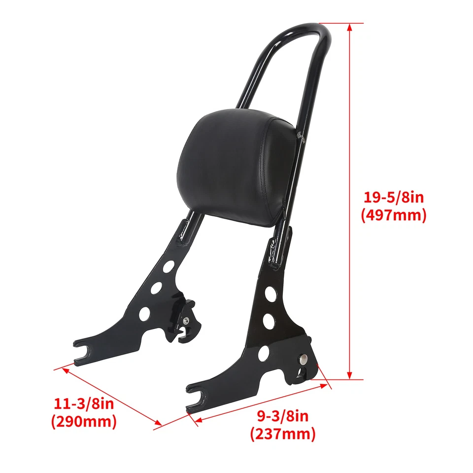 Almohadilla de respaldo desmontable para pasajero Sissy Bar para 04-22 Harley Sportster 1200 883 Foto 2 de 4
