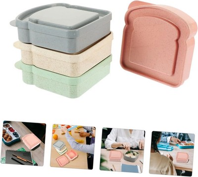 Sandwich Holder Lunchbox Bakery Boxes Bamboo Fiber Portable Lunch Box Loaf Bread
