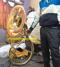 SOUSAPHONE 22 "BELL MADE OF BRASS IN GOLDEN POLISH+MOUTHPC+ CASE BOX + FREE SHIP