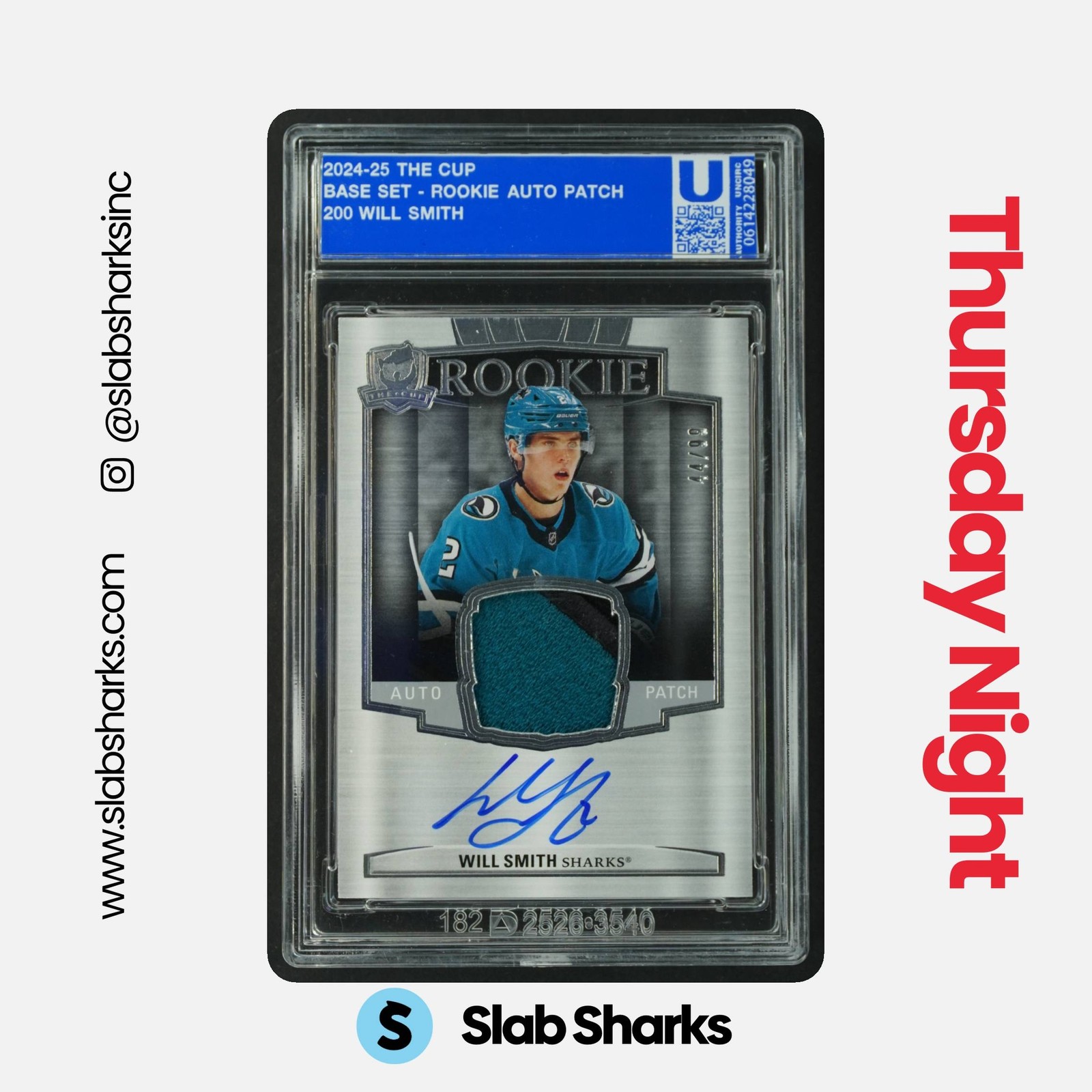 2024 UPPER DECK THE CUP #200 WILL SMITH ROOKIE PATCH AUTO RC /99
