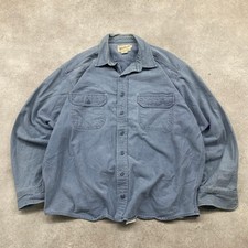 Woolrich Shirt Mens XL Vintage Faded Cotton Work Long Sleeve Button Up, Blue