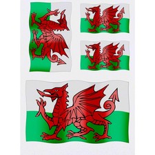 4 x 'Welsh Flag' Temporary Tattoos / Transfers TO00046517 