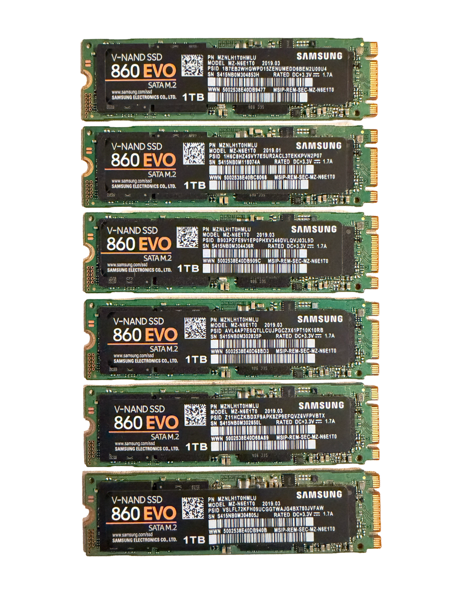 Samsung 860 EVO 1TB M.2 SATA SSD (6x) MZ-N6E1T0 V-NAND Solid State