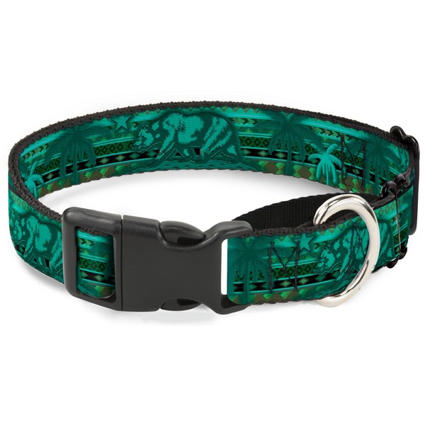 Plastic Martingale Collar Cali Bear/Palm Trees/Geometric Green Small (Us Import)-image