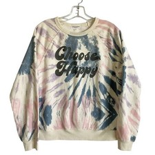 Grayson Threads Womens Choose Happy Long Sleeve Sweatshirt Multicolor SZ S