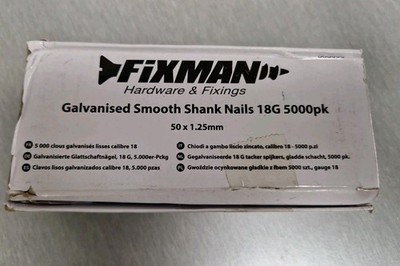 Fixman - Verzinkte Glattschaftnägel 18G 5000 Stück - 50 x 1,25 mm