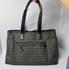 Vintage Coach Diaper Bag Grey and Black Signature Print 5707 Large