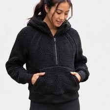 Lululemon Scuba Oversized Half-Zip Hoodie Shepra Fleece Wool Blend M/L CA 35801
