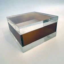 Faux Tortoise and Clear Lucite Box, Mid-Century
