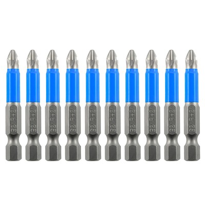 Anti Slip Phillips Cross Slot PH2#2 Short Screwdriver Bit Set 10PCS 1/4 Inch ...